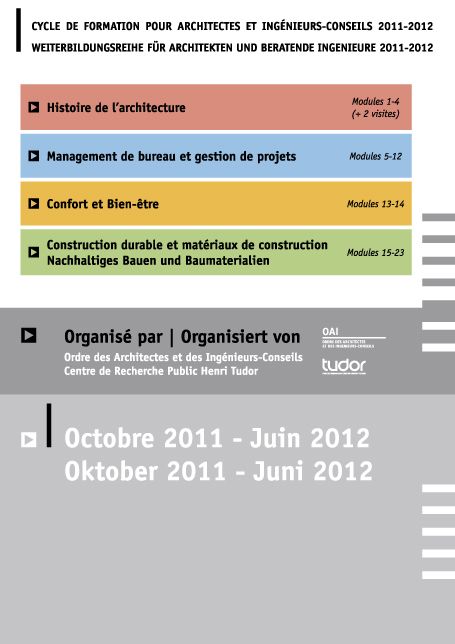 Cycles de formation 2011-2012 de l'OAI et du Centre Tudor